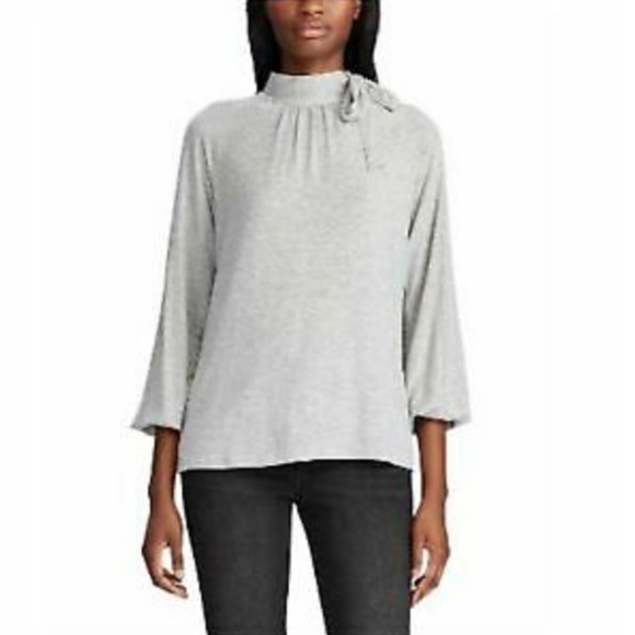 NWT Ralph Lauren Long Sleeve Turtleneck Tie Top M - Picture 1 of 6